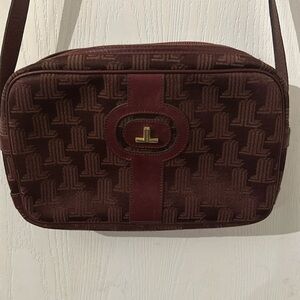 VINTAGE LANVIN PARIS LEATHER CANVIS
MESSENGER PURSE